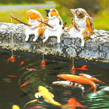 Load image into Gallery viewer, Fishing Cat Aquariums Decorations Fish Tank Hangable Landscape Aquarium Cat Fishing Ornament Home Aquarium Decor

