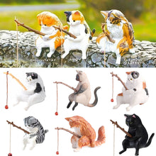 Load image into Gallery viewer, Fishing Cat Aquariums Decorations Fish Tank Hangable Landscape Aquarium Cat Fishing Ornament Home Aquarium Decor
