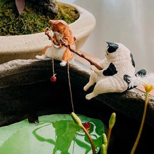 Load image into Gallery viewer, Fishing Cat Aquariums Decorations Fish Tank Hangable Landscape Aquarium Cat Fishing Ornament Home Aquarium Decor
