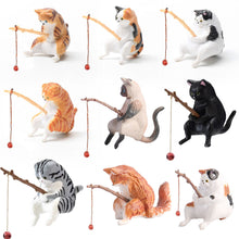 Load image into Gallery viewer, Fishing Cat Aquariums Decorations Fish Tank Hangable Landscape Aquarium Cat Fishing Ornament Home Aquarium Decor
