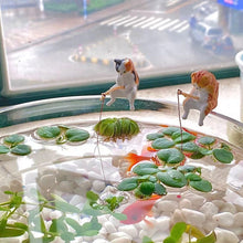 Load image into Gallery viewer, Fishing Cat Aquariums Decorations Fish Tank Hangable Landscape Aquarium Cat Fishing Ornament Home Aquarium Decor
