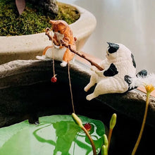 Load image into Gallery viewer, Fishing Cat Aquariums Decorations Fish Tank Hangable Landscape Aquarium Cat Fishing Ornament Home Aquarium Decor
