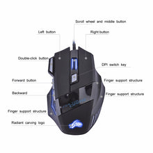 Load image into Gallery viewer, 7-Button Gaming Photoelectric USB Wired Mouse Colorful 7-Color Breathing Light Backlight Gaming Mouse DPI 800-3600 Adjustable
