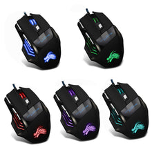 Load image into Gallery viewer, 7-Button Gaming Photoelectric USB Wired Mouse Colorful 7-Color Breathing Light Backlight Gaming Mouse DPI 800-3600 Adjustable
