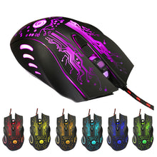 Load image into Gallery viewer, Professional USB Wired Gaming Mouse With Colorful LED Computer Office Mouse DPI 800-2400 Adjustable
