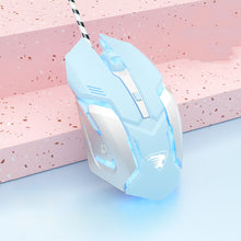 Load image into Gallery viewer, E-Sports Games Cable Mouse Button Mute DPI 800-3200 Four Color Breathing Light Effect For Laptop IOS Android
