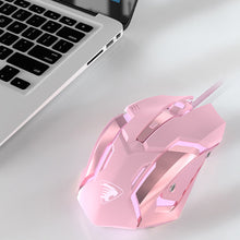 Load image into Gallery viewer, E-Sports Games Cable Mouse Button Mute DPI 800-3200 Four Color Breathing Light Effect For Laptop IOS Android
