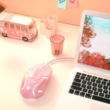 Load image into Gallery viewer, E-Sports Games Cable Mouse Button Mute DPI 800-3200 Four Color Breathing Light Effect For Laptop IOS Android
