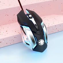 Load image into Gallery viewer, E-Sports Games Cable Mouse Button Mute DPI 800-3200 Four Color Breathing Light Effect For Laptop IOS Android
