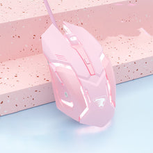 Load image into Gallery viewer, E-Sports Games Cable Mouse Button Mute DPI 800-3200 Four Color Breathing Light Effect For Laptop IOS Android
