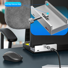 Load image into Gallery viewer, 4-Port Aluminum Alloy Clip USB3.0 Deconcentrator With Power HUB Type-C Reader Docking Station With Adjustable Fixing Clip

