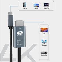 Load image into Gallery viewer, 2M 4K 30HZ/60HZ HD Projection Type-C To HDMI Video Adapter Mobile Computer Projection Screen Adapter Cable
