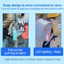 Load image into Gallery viewer, Portable ABS Personal Safety Alarm Latch With LED Female Pull Ring Anti-Pervert 130dB High-Pitched Alarm Keychain
