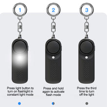 Load image into Gallery viewer, Outdoor SOS 130dB Personal Alarm Emergency Call Equipment Female Child Anti-Wolf Artifact With Night LED Light Keychain Battery Style
