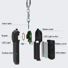 Load image into Gallery viewer, Outdoor SOS 130dB Personal Alarm Emergency Call Equipment Female Child Anti-Wolf Artifact With Night LED Light Keychain Battery Style
