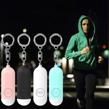 Load image into Gallery viewer, 130dB Self-Protection Alarm With LED Flashlight Outdoor Emergency Call Equipment With Key Chain Rechargeable Anti-Loss Device Locator
