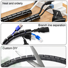 Load image into Gallery viewer, 1M Open Covered Cable Flexible Spiral Wire Net Cable Protective Cover Anti-Bite Anti-Winding Wire Tube 12MM/16MM
