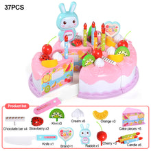 Load image into Gallery viewer, 37Pcs Kids Toy Simulation DIY Birthday Cake Model Kitchen Pretend Play Cutting Fruit Food Toy for Toddler Children Gift
