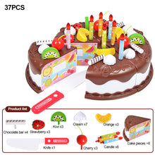 Load image into Gallery viewer, 37Pcs Kids Toy Simulation DIY Birthday Cake Model Kitchen Pretend Play Cutting Fruit Food Toy for Toddler Children Gift
