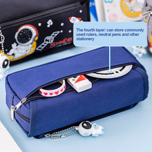 Load image into Gallery viewer, Space Astronaut Pencil Case Large Capacity Kids Stationery Bag School Studen Cartoon Canvas Pencil Bag

