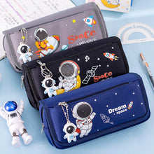 Load image into Gallery viewer, Space Astronaut Pencil Case Large Capacity Kids Stationery Bag School Studen Cartoon Canvas Pencil Bag
