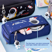 Load image into Gallery viewer, Space Astronaut Pencil Case Large Capacity Kids Stationery Bag School Studen Cartoon Canvas Pencil Bag
