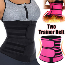 Load image into Gallery viewer, Women Waist Trainer Postnatal Slimming Body Lumbar Shaper Tummy Sweat Double Belt Shapewear Workout Shaper Corset Fitness Sport Girdle Belt
