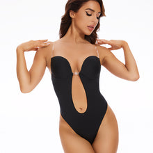 Load image into Gallery viewer, Invisible Shaper Bra Sexy Bodysuit One-Piece Deep V-Neck Shapewear Women's Seamless Thong Waist Trainer Backless U Plunge Padded Push Up Corset
