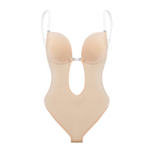 Load image into Gallery viewer, Invisible Shaper Bra Sexy Bodysuit One-Piece Deep V-Neck Shapewear Women's Seamless Thong Waist Trainer Backless U Plunge Padded Push Up Corset
