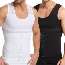 Load image into Gallery viewer, Men Invisible Body Shaper Compression Vest Hooks Sleeveless Undershirt Tummy Slimming Shapewear Gynecomastia Shapers Waist Trainer Gauze Corset
