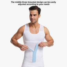 Load image into Gallery viewer, Men Invisible Body Shaper Compression Vest Hooks Sleeveless Undershirt Tummy Slimming Shapewear Gynecomastia Shapers Waist Trainer Gauze Corset
