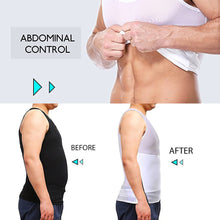 Load image into Gallery viewer, Men Invisible Body Shaper Compression Vest Hooks Sleeveless Undershirt Tummy Slimming Shapewear Gynecomastia Shapers Waist Trainer Gauze Corset
