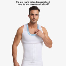 Load image into Gallery viewer, Men Invisible Body Shaper Compression Vest Hooks Sleeveless Undershirt Tummy Slimming Shapewear Gynecomastia Shapers Waist Trainer Gauze Corset
