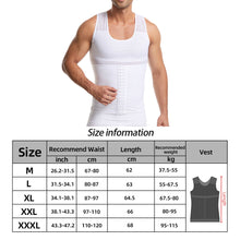 Load image into Gallery viewer, Men Invisible Body Shaper Compression Vest Hooks Sleeveless Undershirt Tummy Slimming Shapewear Gynecomastia Shapers Waist Trainer Gauze Corset
