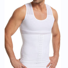 Load image into Gallery viewer, Men Invisible Body Shaper Compression Vest Hooks Sleeveless Undershirt Tummy Slimming Shapewear Gynecomastia Shapers Waist Trainer Gauze Corset
