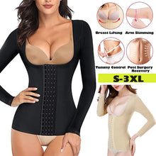 Load image into Gallery viewer, Women Shapewear Long Sleeve Corset Waist Trainer Arm Shaper Slimming Tummy Control Thin Soft Plus Size Tops Underwear Body Shaper
