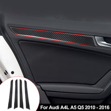 Load image into Gallery viewer, 4Pcs Car Interior Window Door Panel Trim Cover Inner Sticker Strip Real Carbon Fiber Style for Audi A4L A5 Q5 2010 - 2016
