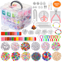 Load image into Gallery viewer, 4655pcs DIY Handmade Beaded Children's Toy Creative Loose Spacer Beads Crafts Making Bracelet Necklace Jewelry Kit Girl Toy Gift
