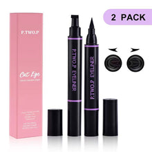 Load image into Gallery viewer, Cat's Eye Charming Triangle Seal Double Head Eyeliner Liquid Pen Waterproof and Sweat Resistant Eye Makeups Cosmetics

