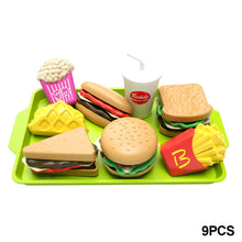 Load image into Gallery viewer, 9pcs/Set Simulation Hamburger Pretend Toy Detachable Fries Hotdog Sandwich Playhouse Food Sets For Kids Kitchen Toy Birthday Gift
