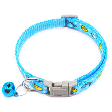 Load image into Gallery viewer, Adjustable Cat Collar Cat Fish Mouse Prints Bell Collar Kitten Necklace Pet Collars for Small Dog Necklace
