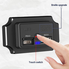 Load image into Gallery viewer, 12V-24V Car QC 3.0 USB PD Type C Fast Charger Socket with Touch Switch Power Outlet Quick Charge for Motorcycle RV Boat
