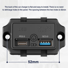 Load image into Gallery viewer, 12V-24V Car QC 3.0 USB PD Type C Fast Charger Socket with Touch Switch Power Outlet Quick Charge for Motorcycle RV Boat
