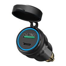 Load image into Gallery viewer, Aluminium USB QC 3.0 Quick Charger PD Dual Adapter Charger Waterproof Socket Motorcycles for DIN Socket/BMW
