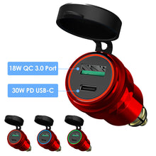Load image into Gallery viewer, Aluminium USB QC 3.0 Quick Charger PD Dual Adapter Charger Waterproof Socket Motorcycles for DIN Socket/BMW
