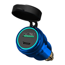 Load image into Gallery viewer, Aluminium USB QC 3.0 Quick Charger PD Dual Adapter Charger Waterproof Socket Motorcycles for DIN Socket/BMW
