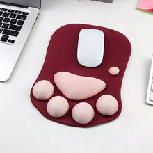 Load image into Gallery viewer, 1PC 3D Cat Paw Mouse Pad Creative Increase Thickened Silicone Wrist Brace Office Gaming Equipment
