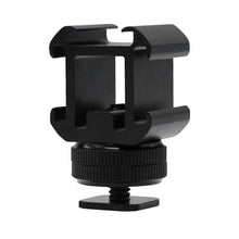 Load image into Gallery viewer, 1PC Camera Three-Head Hot Boot Seat 1/4 Screw Fill Light Microphone Monitor Multi-Function One Drag Three Bases
