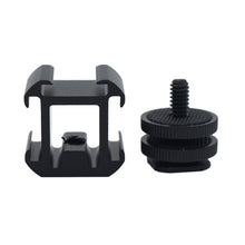 Load image into Gallery viewer, 1PC Camera Three-Head Hot Boot Seat 1/4 Screw Fill Light Microphone Monitor Multi-Function One Drag Three Bases
