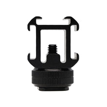 Load image into Gallery viewer, 1PC Camera Three-Head Hot Boot Seat 1/4 Screw Fill Light Microphone Monitor Multi-Function One Drag Three Bases
